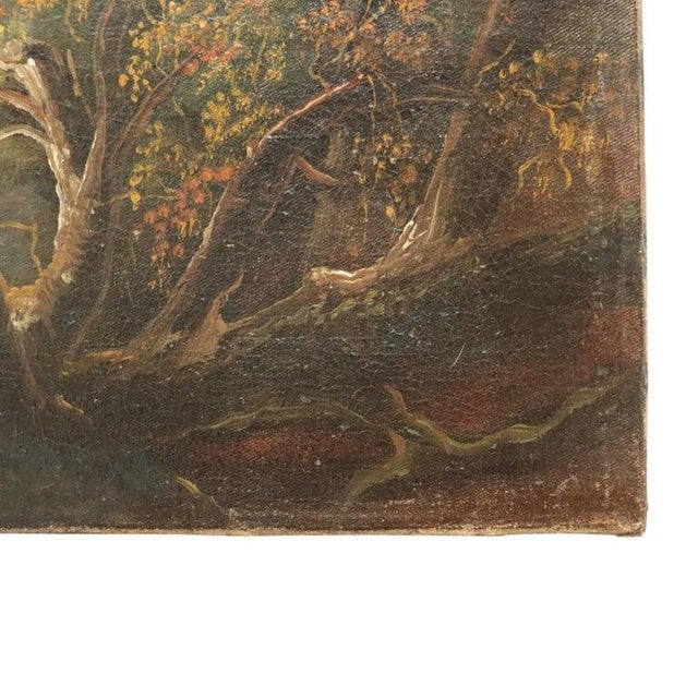 Textile Hudson River School Oil on Canvas River Scene Painting C1890 For Sale - Image 7 of 9