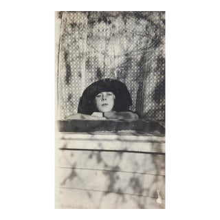 Early 20th Century Snapshot Photograph Moody Portrait Young Woman For Sale