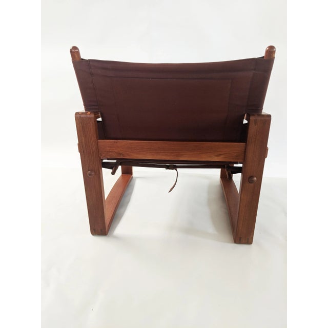 Bernstorffsminde Møbelfabrik 1960s Danish Modern Borge Jensen Safari Sling Armchair For Sale - Image 4 of 10