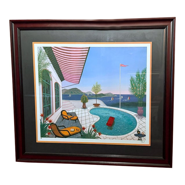 Francois Ledan “Piscine Palette” Seriolithograph Signed Limited Edition For Sale