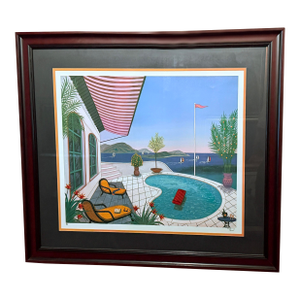 Francois Ledan “Piscine Palette” Seriolithograph Signed Limited Edition
