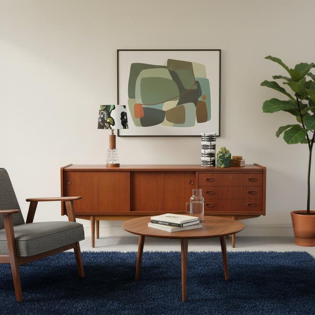 Danish Teak Sideboard with Sliding Doors and Drawers, 1960s For Sale - Image 6 of 14