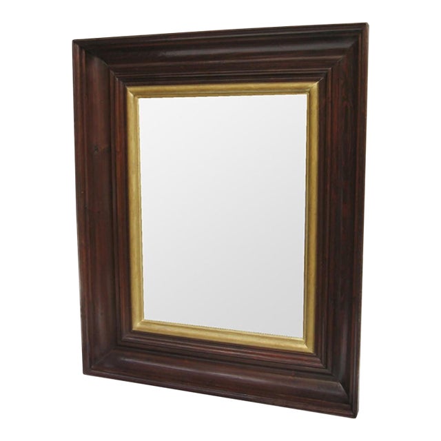 Large Modernist Oak Gilt Mirror France circa 1940 For Sale