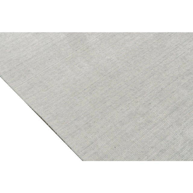 Rug & Kilim 2010s Rug & Kilim’s Plain Modern Rug in Solid Silver-Gray Tone-on-Tone - 11x15 For Sale - Image 4 of 6