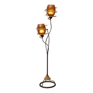 Vintage Atomic Mid-Century Two-Light Floor Lamp For Sale