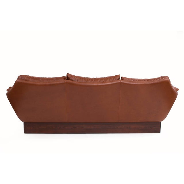 Sculptural Danish Leather & Down Sofa For Sale In Phoenix - Image 6 of 7