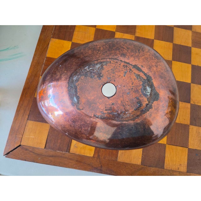 Abstract Nambe Copper Alloy Sculptural Pebble Bowl by Steve Cozzolini For Sale - Image 3 of 3