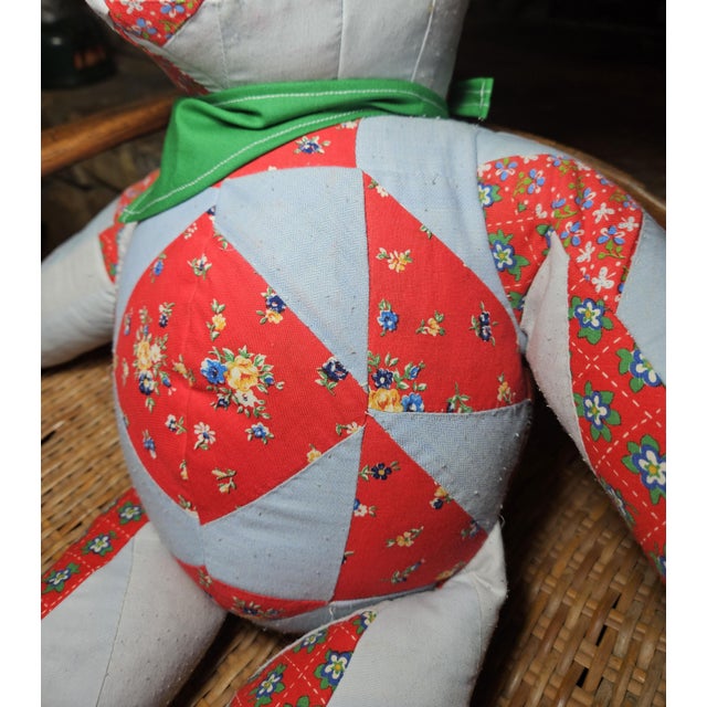 Textile Vintage Quilted Bear For Sale - Image 7 of 12
