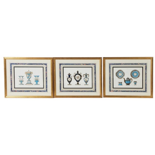 Set of 9 Edouard Garnier Framed Lithograph Prints of Sevres Porcelain A group of nine Edouard Garnier chromo-lithographs...