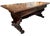 Antique Italian Carved Walnut Trestle Library Dining or Writing Table - Paw Feet For Sale - Image 4 of 15