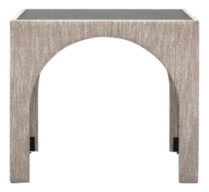 Tomlin Beige Game Table with Glass Top