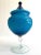Mid-Century Modern Vintage Mid Century Modern Empoli Italy Cerulean Royal Blue Ombre Art Glass Candy Bowl Pedestal Lidded Jar For Sale - Image 3 of 13