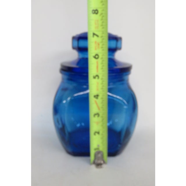 Late 20th Century Anchor Hocking Deep Cobalt Blue Glass Apothecary Jar VTG Canister With Lid 4750b For Sale - Image 5 of 14