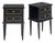 Pair of French Louis XVI Style Ebonized and Brass Two-Drawer Side Tables For Sale