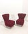 Cherry Velvet Armchairs with Wooden Legs, Italy, 1960s, Set of 2 For Sale - Image 11 of 13
