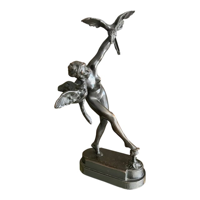 Antique Pompeian Bronze-Clad Danseuse Aux Aras Sculpture For Sale