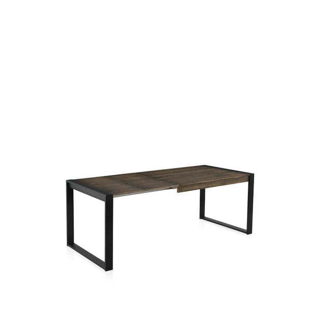 Modern New Extendable Dining Table for Indoor and Outdoor With Wood Top For Sale - Image 3 of 9