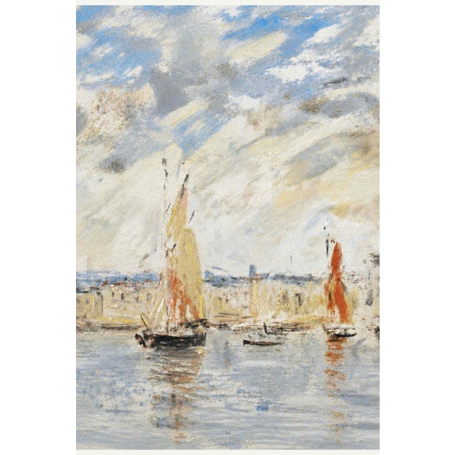 Honfleur Harbor by Eugène Boudin, Coastal Art Print, 24" X 16" For Sale - Image 4 of 9