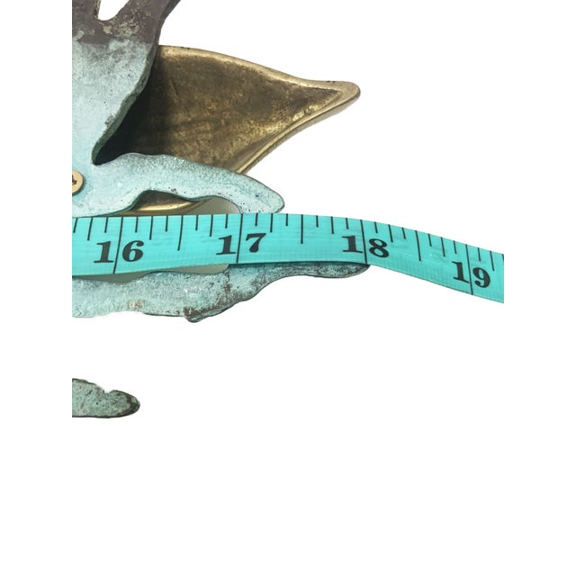 Vintage 1980s Brass and Iron Wall Hanging Ducks on Pond For Sale - Image 9 of 10