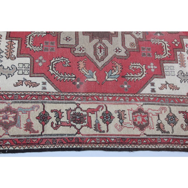 Art Deco Vintage Handwoven Embroidery Sumak Kilim Rug With Central Medallion – 4' 8'' X 6' 4'' For Sale - Image 3 of 10