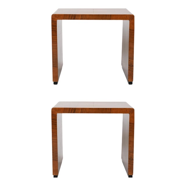 Vintage Nightstands in Walnut Burl by Gio Ponti, Italy, 1930s, Set of 2 For Sale
