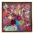 Roberta Pruett Beasley Signed Original Mixed-Media Floral Collage Painting, Framed, 20.75" For Sale