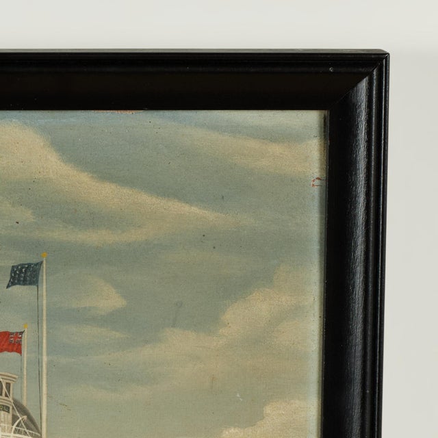 Antique English Painting of the Steamship Bristol by Samuel Pickford For Sale In West Palm - Image 6 of 12