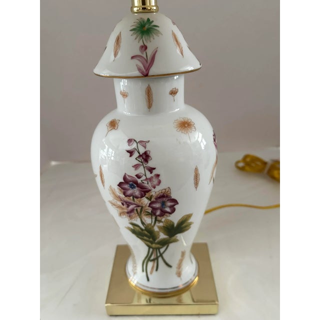 1990s 1990s Porcelain Botanical Garden Table Lamp For Sale - Image 5 of 7