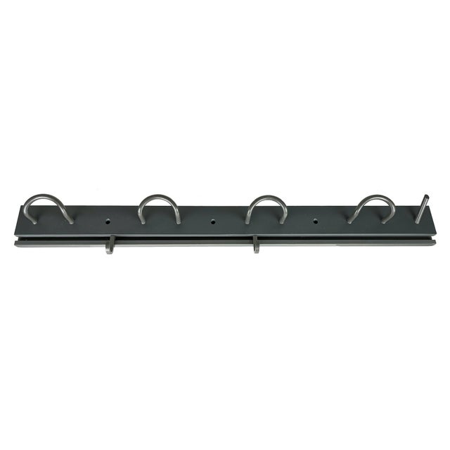 Grey plastic coat rack with several hooks produced by Kartell in the 1980s. The hooks can be positioned in different...