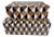 Set of 2 Inlaid Geometric Tri-Color Boxes in Black Brown & White For Sale