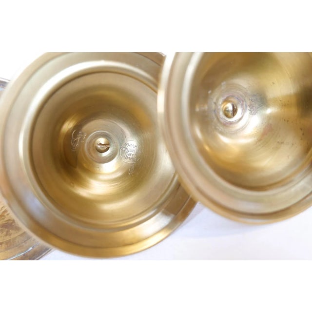 Mid-Century Swedish Candlesticks in Brass by Lars Holmström, Set of 5 For Sale - Image 10 of 14