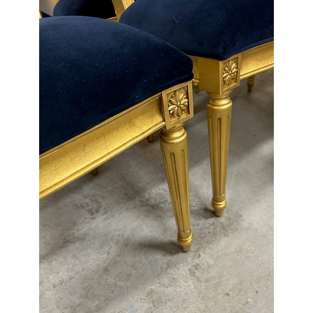 21st Century Louis XVI Style Gold Gilded Ethan Allen Chairs, Set of 8 For Sale - Image 13 of 16
