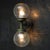 Gold Vintage Double Sconce in Cast Iron, Frosted Glass, and Brass For Sale - Image 8 of 10