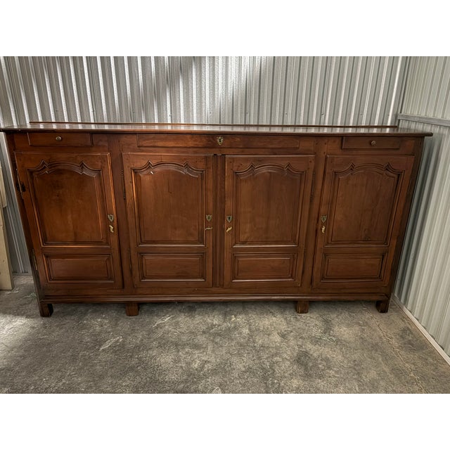 Country French Oak Enfilade With Three Drawers & Three Cabinet Doors, 18th Century For Sale - Image 4 of 12