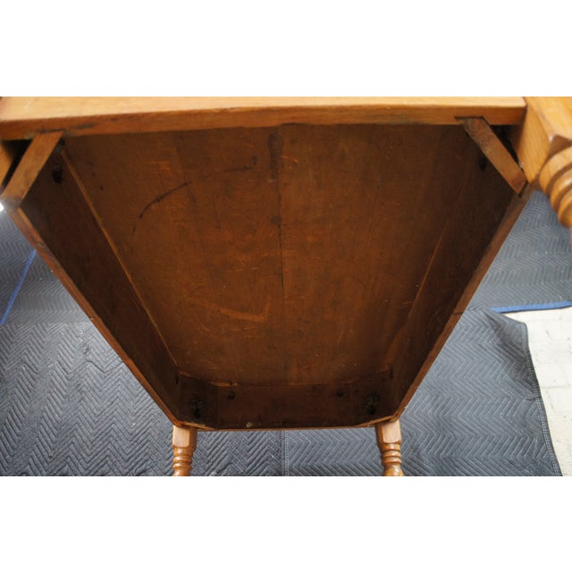 Brown Vintage American Country Farmhouse Pine Library Table Desk Dining Breakfast Table For Sale - Image 8 of 12