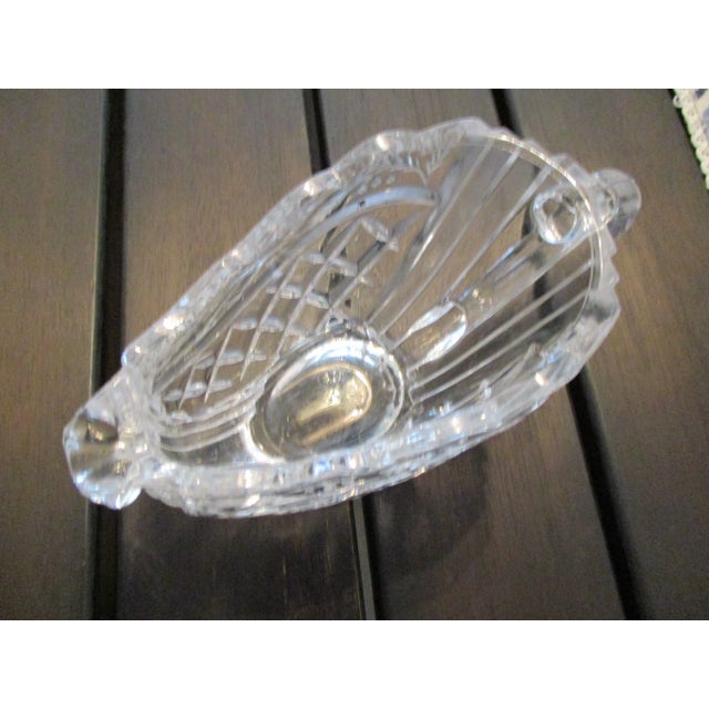 1990s Vintage Crystal Sleigh Sauce Boat For Sale - Image 5 of 5