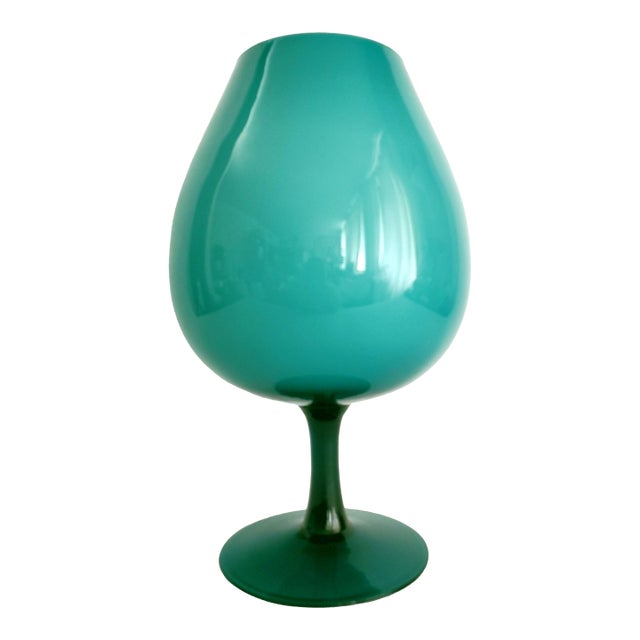 Murano Glass Vase Extra-Large Turqouise For Sale