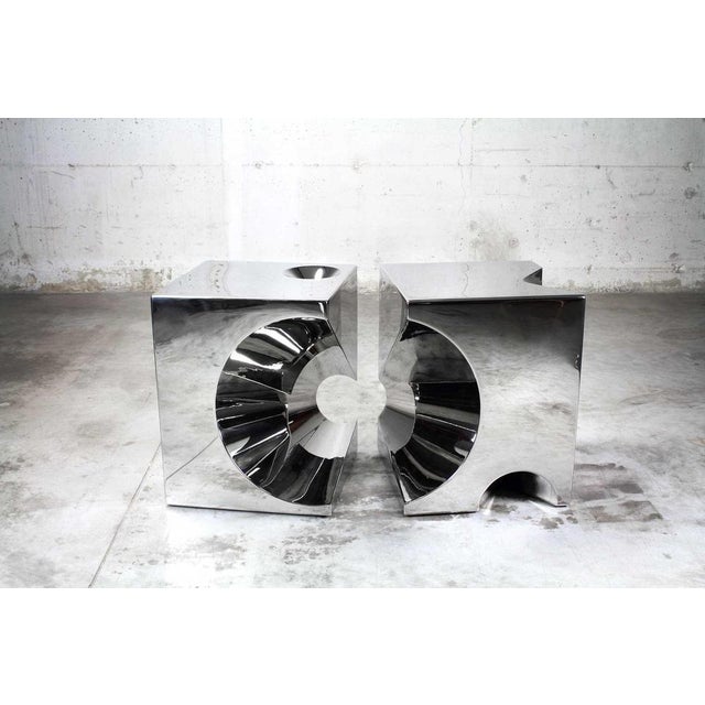 Not Yet Made - Made To Order Get Lost! C4 and C5 Side Tables in Stainless Steel by Barberini & Gunnell, Set of 2 For Sale - Image 5 of 9