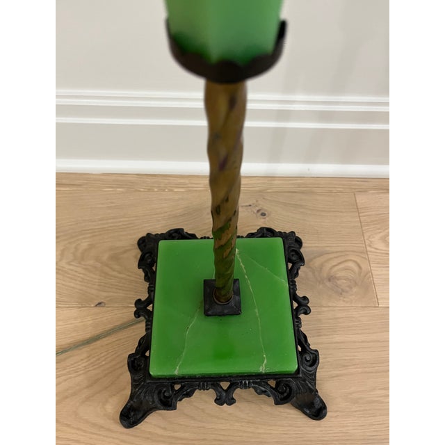 1920s Jadeite Green Glass Art Deco Floor Lamp Chairish
