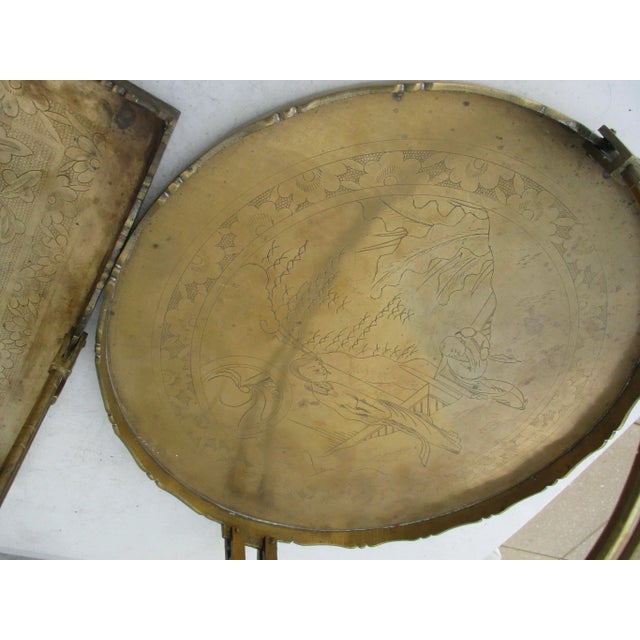 Metal Group of Three Chinese Serving Trays Early 20th -Group of 3 For Sale - Image 7 of 9