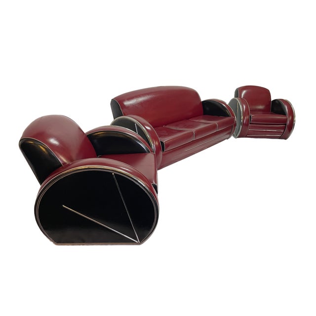 1980s Streamline Moderne Seating Suite Attributed to Donald Deskey For Sale - Image 18 of 18