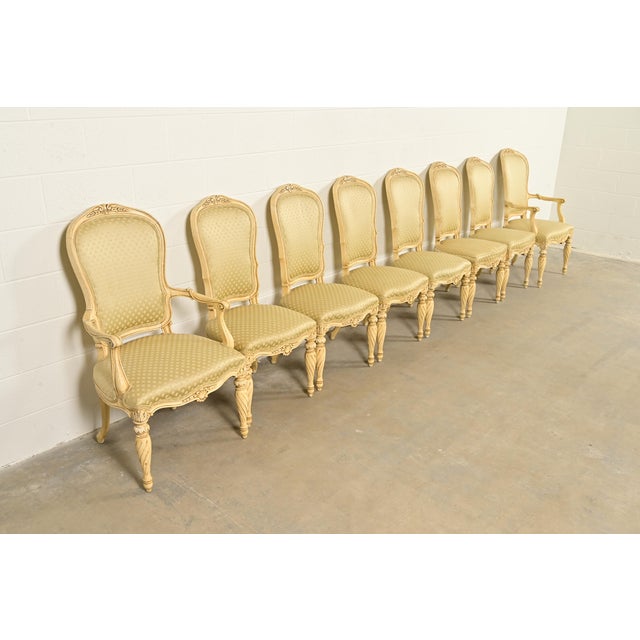 Karges Furniture Karges French Regency Louis XVI Cream Lacquered Dining Chairs, Set of Eight For Sale - Image 4 of 15
