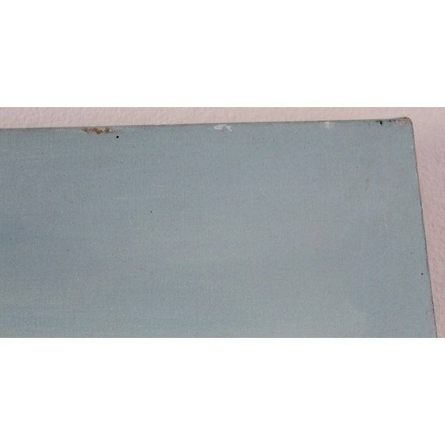 Vintage Mid-20th Century Signed Maritime Oil Painting of Tall Ship at Sea – Nautical Seascape on Canvas For Sale - Image 14 of 14