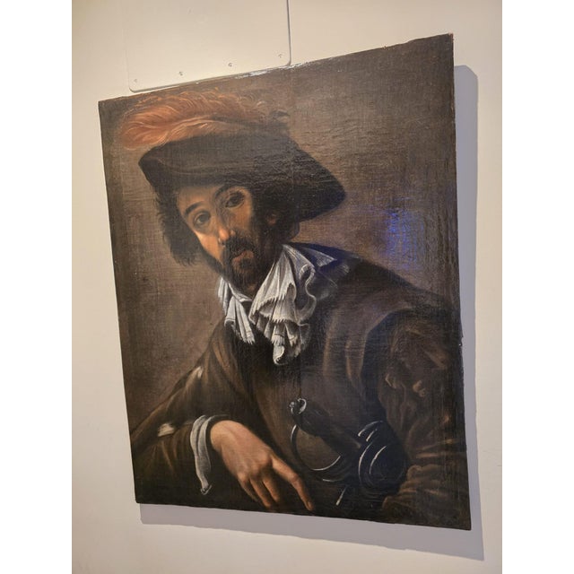 Circle of Simon Vouet, Portrait of a Young Man, 17th Century, Oil Painting on Canvas For Sale - Image 12 of 13