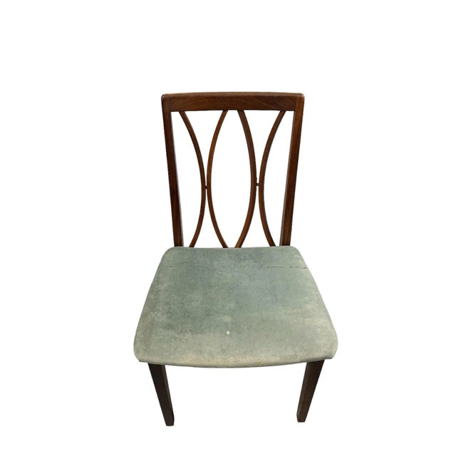 1970s Vintage G-Plan Dining Chairs British Fresco Danish Mid Century Modern Teak Wood Upholstered - Set of 4 For Sale - Image 10 of 12