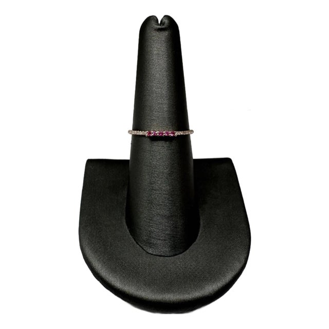 Ruby and Diamond Stackable Band in 14kt Rose Gold - Size 6.5, New For Sale