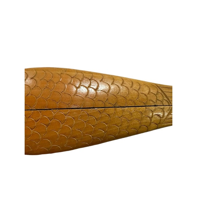 Abstract Antique Swedish Solid Wood Hand Carved Fish Shaped Double Nut Cracker, 1930's For Sale - Image 3 of 11