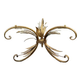 Vintage Gilt Metal Sheaf of Wheat Coffee Table Base, 1960s For Sale