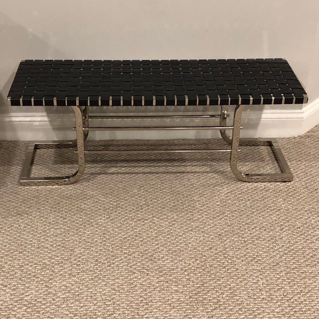 Modern Chrome and Leather Bench Chairish