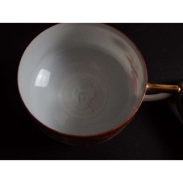 Burnt Orange 1930s Asian Gilt Peacock Tea & Dessert Serving Set- 14 Pieces For Sale - Image 8 of 13